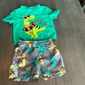 Baby Boy 2-Piece Dino Rashguard Swimsuit